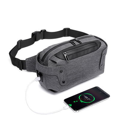Ozuko Sports Waist Bag Men's Bag Outdoor Waterproof Business Men's Chest Bag Fashionable Functional Shoulder Messenger Bag Men