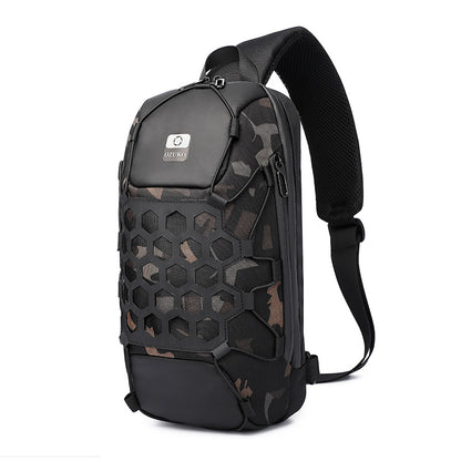 ozuko new usb chest bag sports multi-functional shoulder bag password lock anti-theft men's shoulder crossbody bag one piece drop shipping