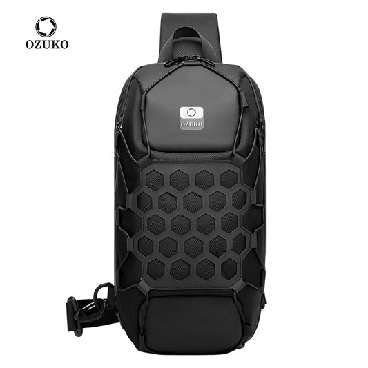 ozuko new usb chest bag sports multi-functional shoulder bag password lock anti-theft men's shoulder crossbody bag one piece drop shipping