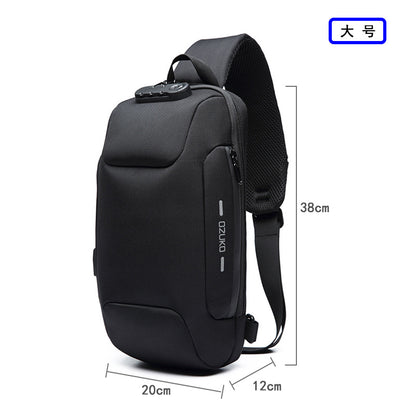 ozuko new men's chest bag trendy sports crossbody bag men's outdoor tactical waterproof men's bag shoulder bag 