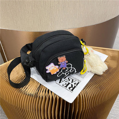 Japanese Harajuku chic cute cartoon canvas bag vintage girl crossbody bag Korean ins soft girl small bag