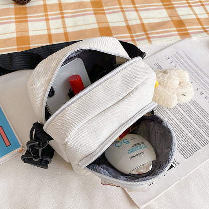 Japanese Harajuku chic cute cartoon canvas bag vintage girl crossbody bag Korean ins soft girl small bag