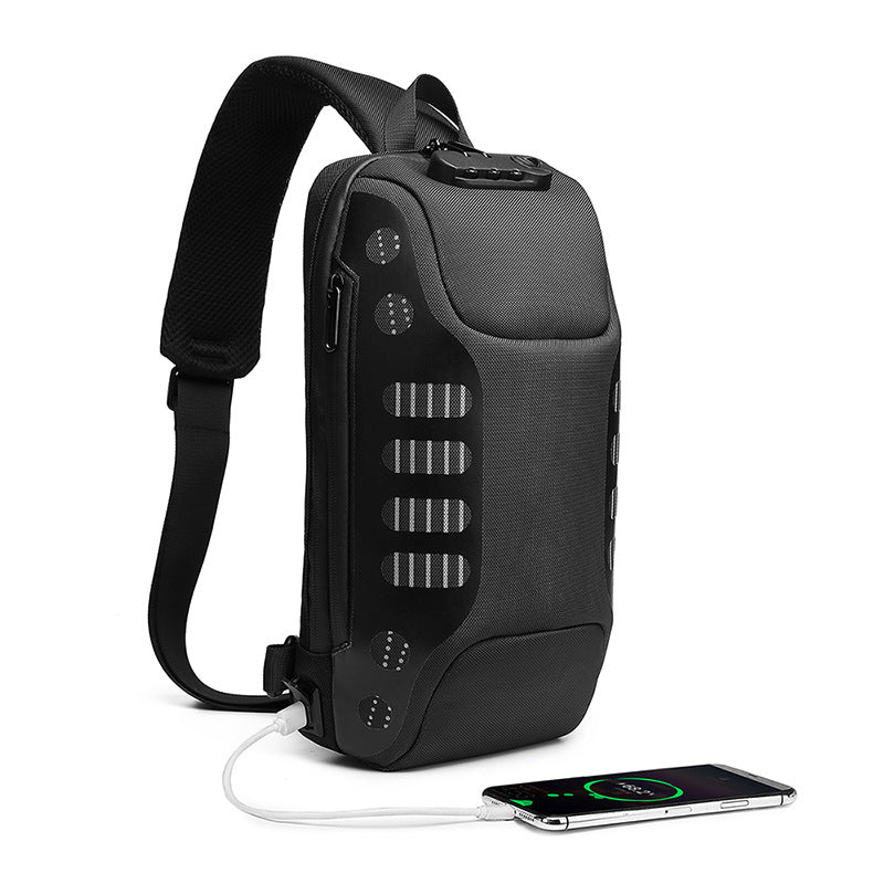 ozuko new waterproof men's chest bag trendy fashion cross-shoulder bag men's sports trendy brand business chest bag wholesale 