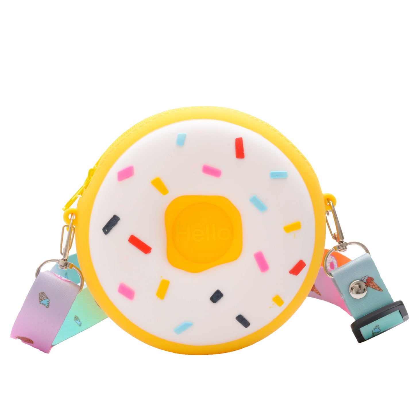 Donut children's bag, cute children's cross-body bag, silicone children's coin purse, Japanese baby accessories bag