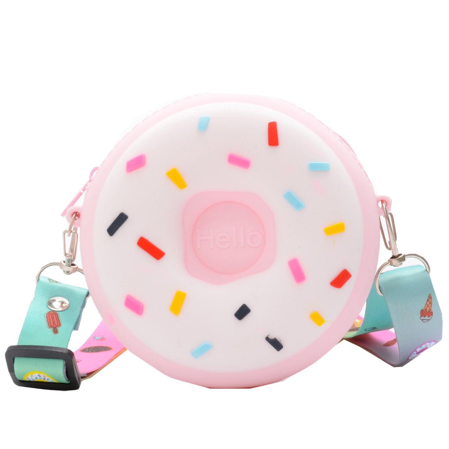 Donut children's bag, cute children's cross-body bag, silicone children's coin purse, Japanese baby accessories bag