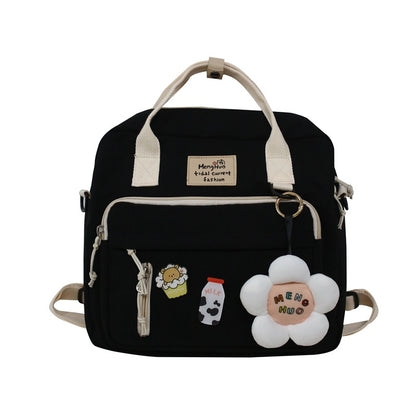 ins flower handbag forest girl student versatile crossbody bag 2023 new trendy internet celebrity backpack backpack 