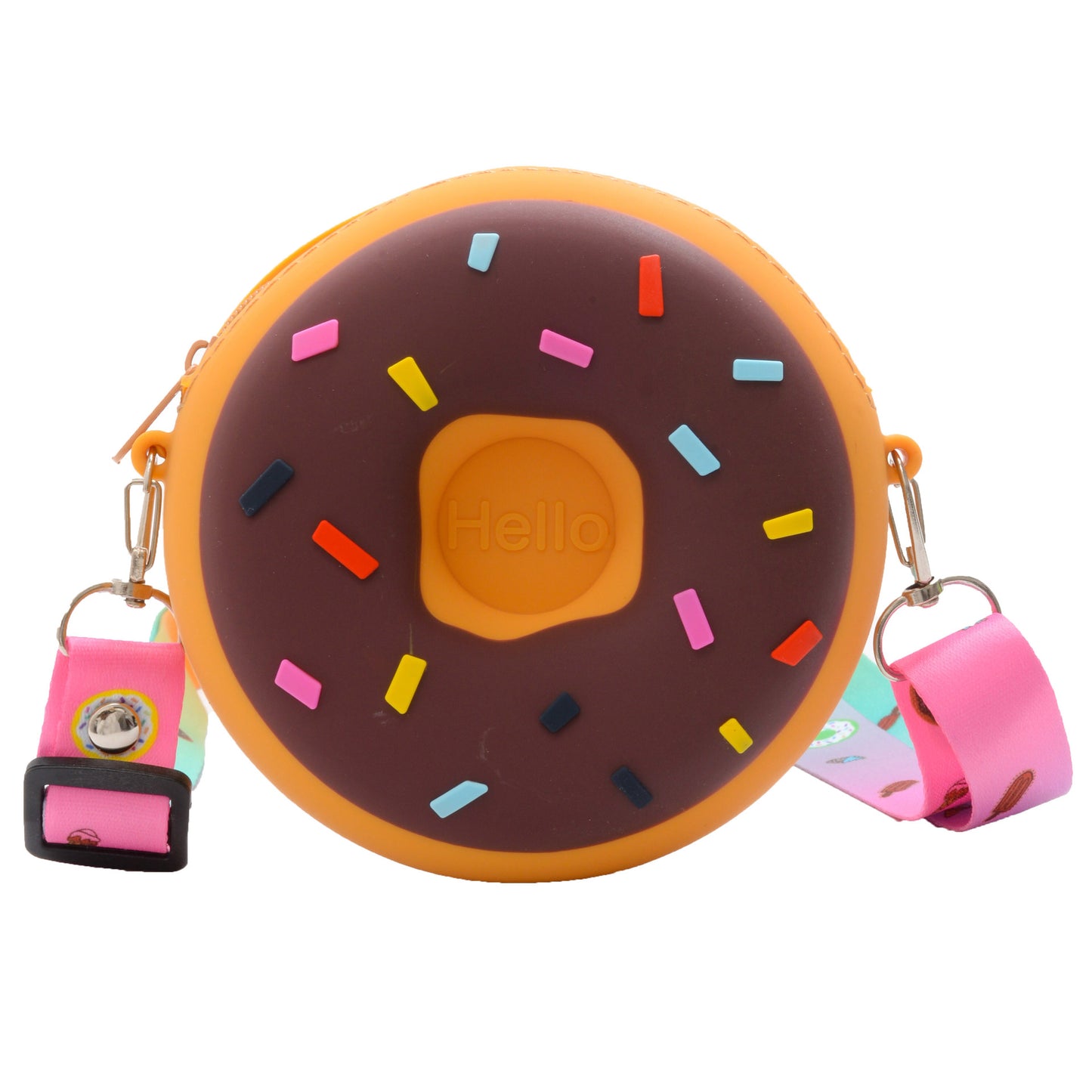 Donut children's bag, cute children's cross-body bag, silicone children's coin purse, Japanese baby accessories bag