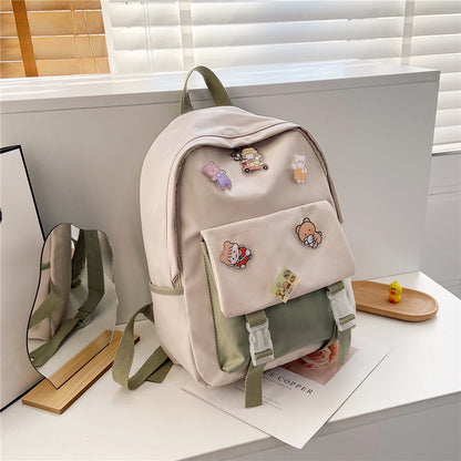 Schoolbag female Korean version Harajuku ulzzang high school student backpack ins style Japanese style junior high school student backpack