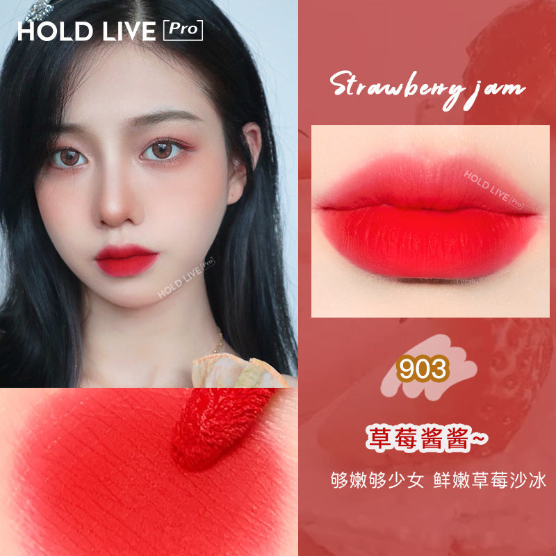 HOLD LIVE Dreamy Mist Candy Paper Lip Glaze Velvet Matte Lipstick Gold Flash Transparent Jelly Lip Gloss 
