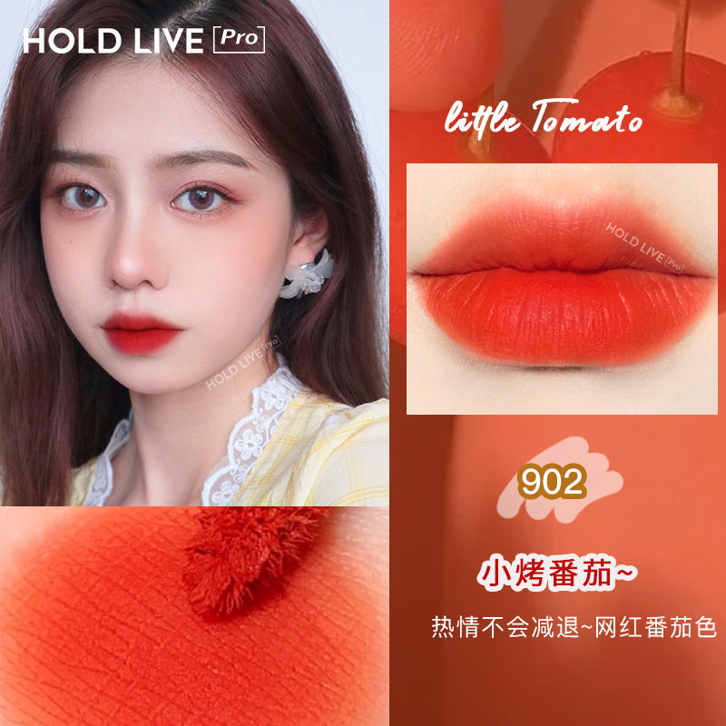 HOLD LIVE Dreamy Mist Candy Paper Lip Glaze Velvet Matte Lipstick Gold Flash Transparent Jelly Lip Gloss 