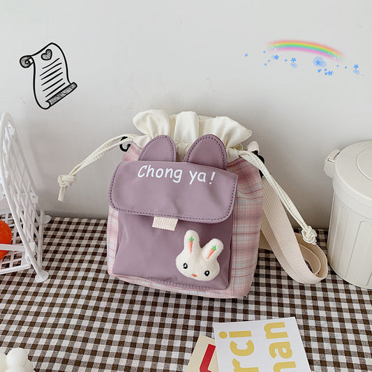 Cute little bag for women 2020 new trendy ins cartoon bucket bag literary student canvas bag single shoulder crossbody bag 