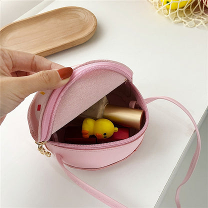 Girls' cute cross-body bag, little princess girl's personalized stylish donut bag, baby trendy children's internet celebrity bag 