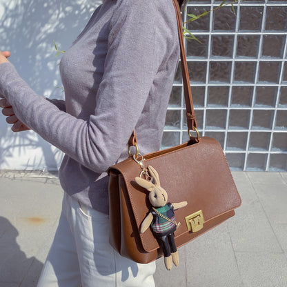 Fashion cross-body small bag women's color matching handbag casual fashion shoulder bag 2023 spring new small square bag 