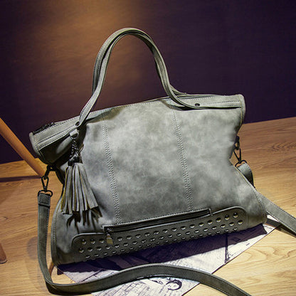 2023 New Women's Bag Postman Bag New Rivet Women's Bag European and American Matte Shoulder Bag Ladies' Handheld Crossbody Bag 