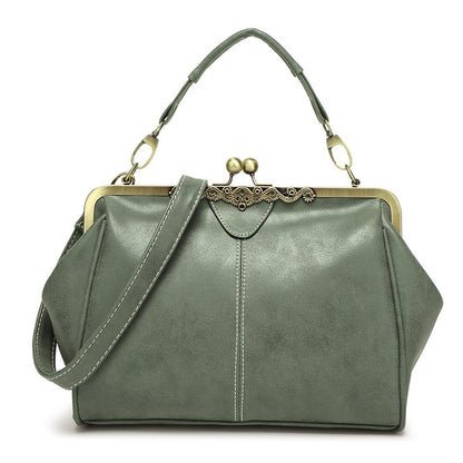 A new generation women's bag, handbag, shoulder crossbody bag, matte leather clip bag, British retro messenger bag 