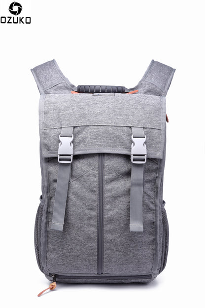 Ozuko New Backpack Male Student Backpack Oxford Cloth Waterproof Casual Large Capacity Computer Bag Logo 