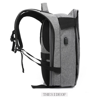 New casual student backpack outdoor waterproof backpack men usb large capacity computer backpack logo 