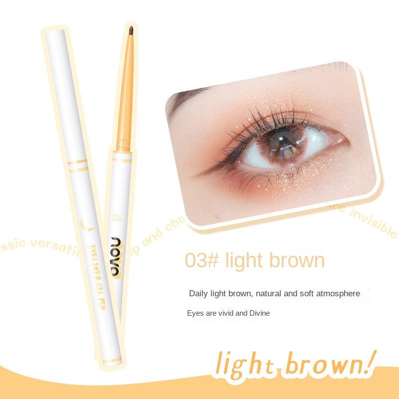 NOVO gel eyeliner pencil has a very fine touch and is smooth and natural in one stroke. It is not easy to smudge. 