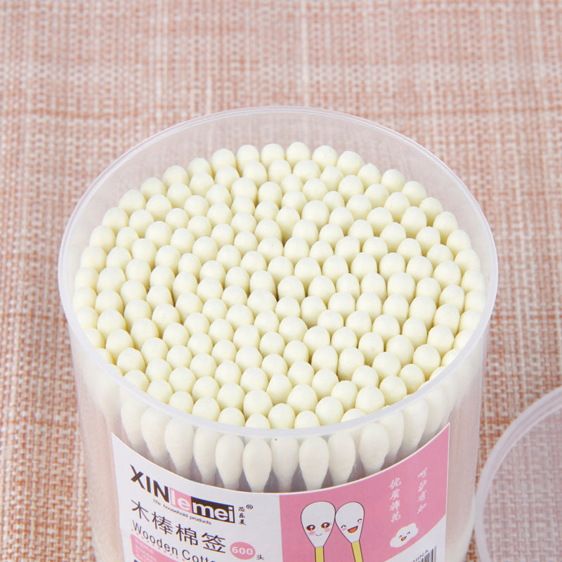 [Xinlemei] Manufacturer of disposable bamboo wooden swab cotton swabs for beauty makeup colored cotton color cleansing makeup cotton swabs 200 pieces/box