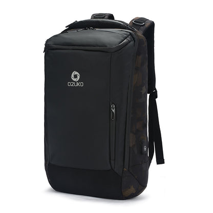 ozuko new business backpack men's outdoor multi-functional travel bag cross-border waterproof 17-inch computer backpack 