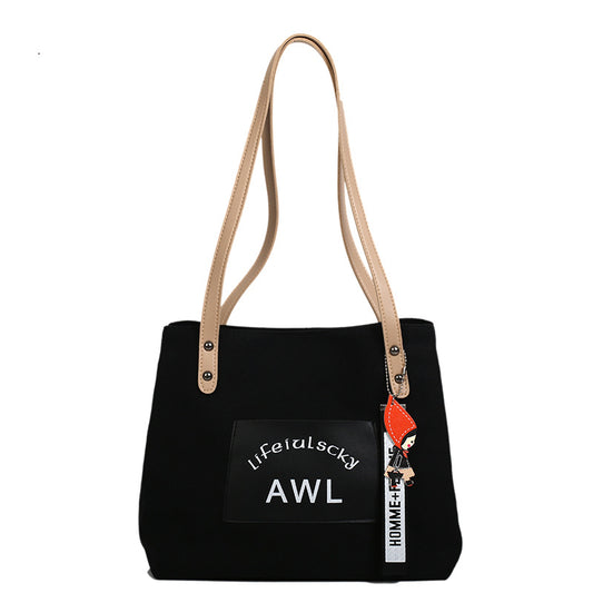 Bags for women 2020 winter new large-capacity tote bag Korean version student class shoulder bag portable canvas bag trendy