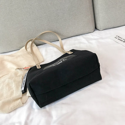 Bags for women 2020 winter new large-capacity tote bag Korean version student class shoulder bag portable canvas bag trendy