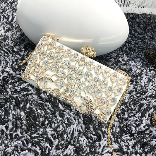 Diamond clutch bag for women 2023 new style elegant lady fashion inlaid diamond bird dinner chain small square bag crossbody bag 