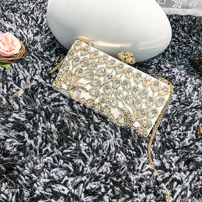 Diamond clutch bag for women 2023 new style elegant lady fashion inlaid diamond bird dinner chain small square bag crossbody bag 