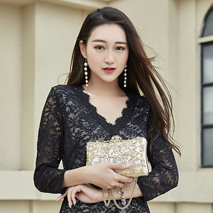 Bags for Women 2023 New Diamond-Encrusted Banquet Bags European and American Fashion Dinner Party Handbags Women's Clutch Bags 