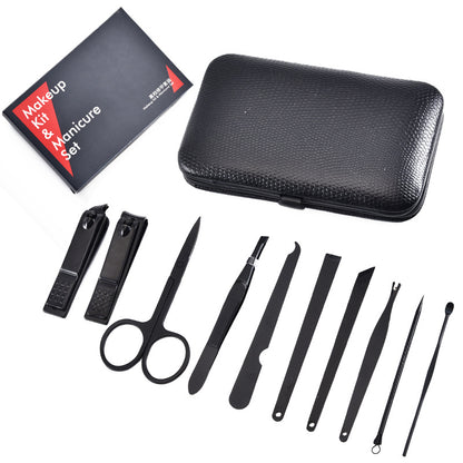 Manufacturer wholesale nail clipper set stainless steel 10 piece set manicure beauty manicure tools nail clipper set 