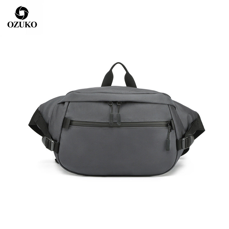 ozuko new waist bag multi-functional large-capacity waist bag men's sports waterproof Oxford cloth single shoulder crossbody bag for men 