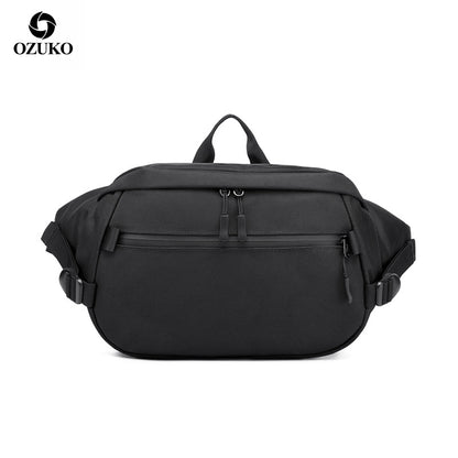 ozuko new waist bag multi-functional large-capacity waist bag men's sports waterproof Oxford cloth single shoulder crossbody bag for men 