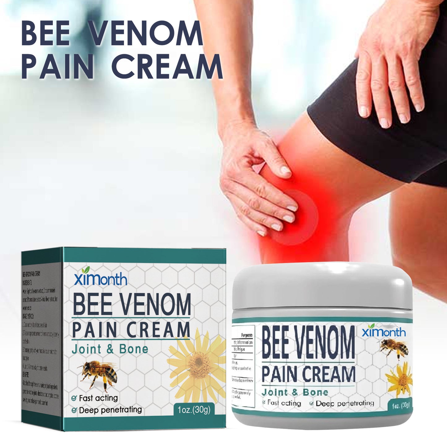 ximonth Bee Venom Joint Cream relieves pain in lumbar spine, hand, foot, joint, shoulder and neck pain massage care cream 