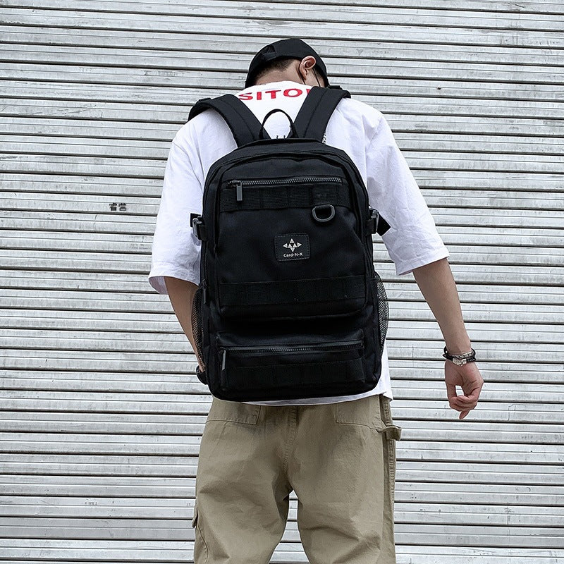 2023 New Backpack Men's Trendy Brand Fashion Trend Personality High School Student School Bag Korean Version Versatile Couple Backpack 