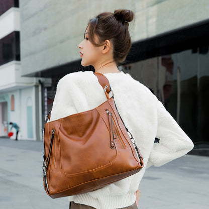 Cross-border new 2023 women's bag trendy fashion large-capacity tote bag handbag one-shoulder cross-body European and American retro large bag