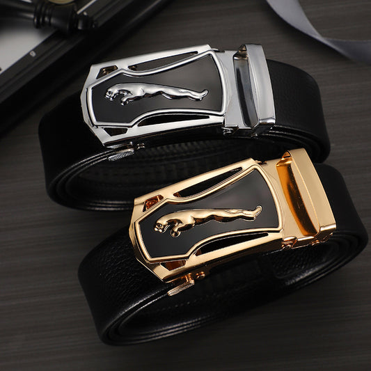 Wholesale men's belt automatic buckle belt Korean version trend casual middle-aged youth business cowhide pants belt young people 