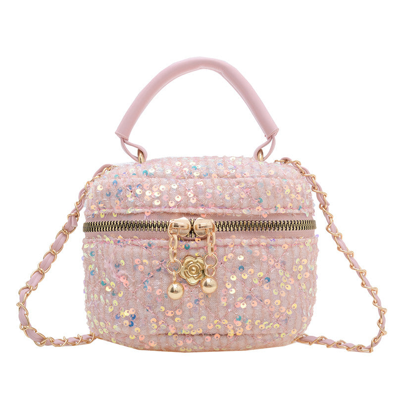 Diamond children's bag, high-end parent-child handbag, fashionable and personalized girl's cross-body bag, small fragrant sequined backpack 