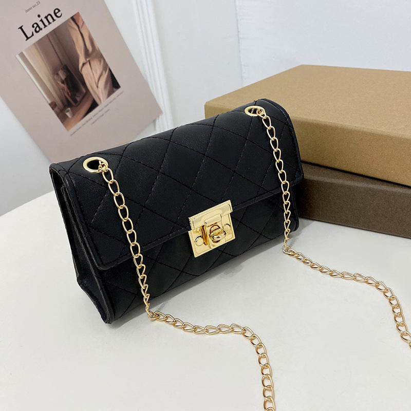 绣花小方包2021ladies bags韩版女士单肩包跨境包包女菱格链条包