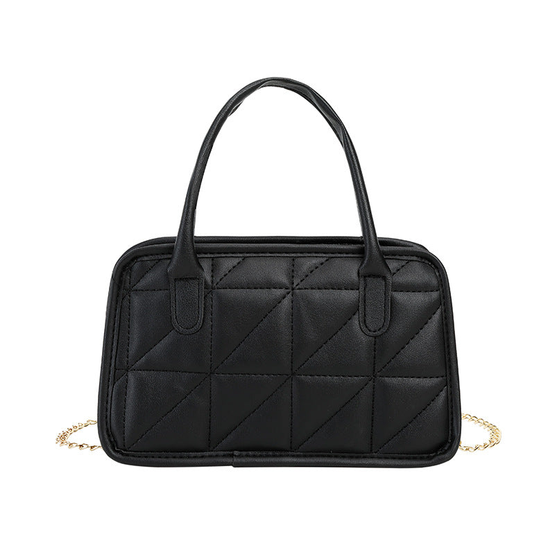 女士手提枕头包2021ladies handbags外贸包包女菱格链条绣花包