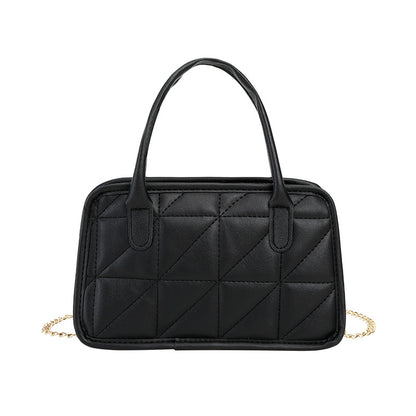 女士手提枕头包2021ladies handbags外贸包包女菱格链条绣花包