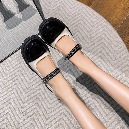 32-39 small size women's shoes French Mary Jane women's shoes summer thin section thick-soled small leather shoes with single shoes women 