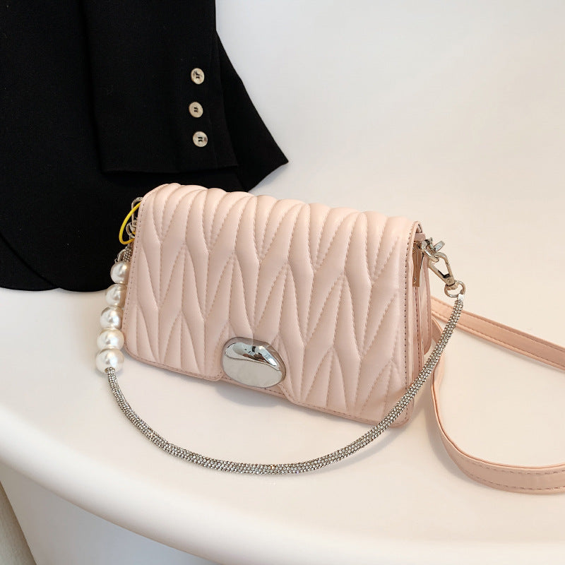 Bags for women 2023 new handbags Korean style fashion rhombus bag chain shoulder bag Miao pleated bag crossbody bag for women 