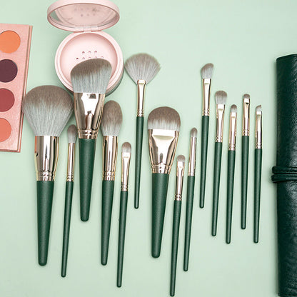 14 အပိုင်းပိုင်း Green Cloud Makeup Brush Set Portable Powder Brush Foundation Brush Eyeshadow Brush မိတ်ကပ် Beginner Makeup Brush 