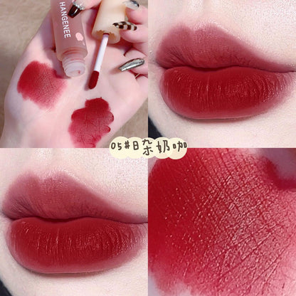 &amp;HANGENEE Han Jini Firework Bear Lip Glaze Niche အမှတ်တံဆိပ် Mirror Water Glossy Lip Glaze သက်သာသော နှုတ်ခမ်းနီ လက်ကား 