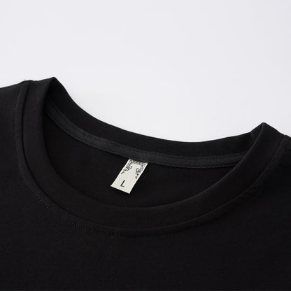 Zhirun large size women's fat mm careful machine slit T-shirt casual all-match short-sleeved round neck top 2023 summer 18336 