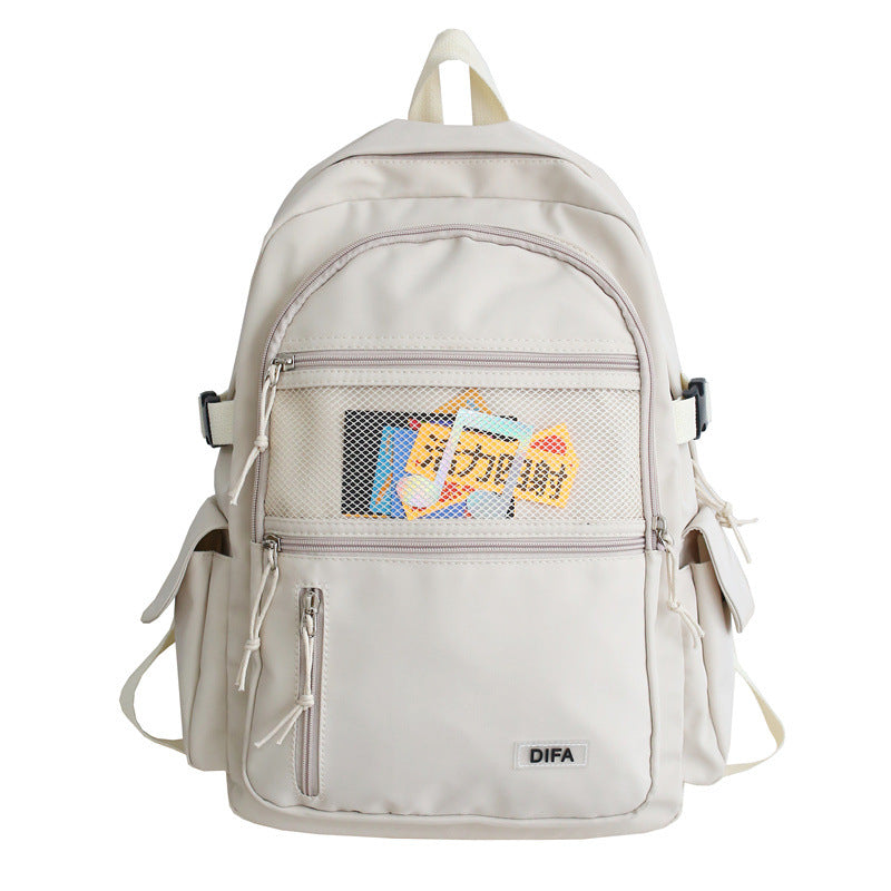 ins Japanese workwear schoolbag men's backpack women's Korean style high school college student simple backpack large capacity backpack 