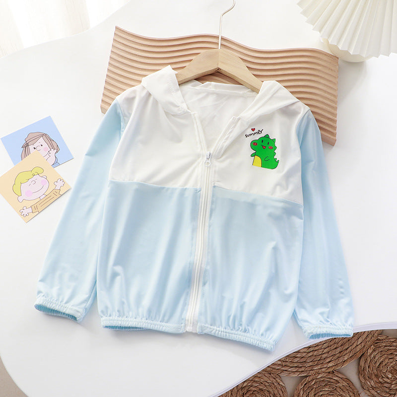 Douyin hot style summer children's sunscreen clothing ultra-thin breathable boys and girls skin clothing beach sunscreen clothing manufacturers 