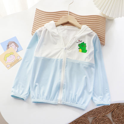 Douyin hot style summer children's sunscreen clothing ultra-thin breathable boys and girls skin clothing beach sunscreen clothing manufacturers 