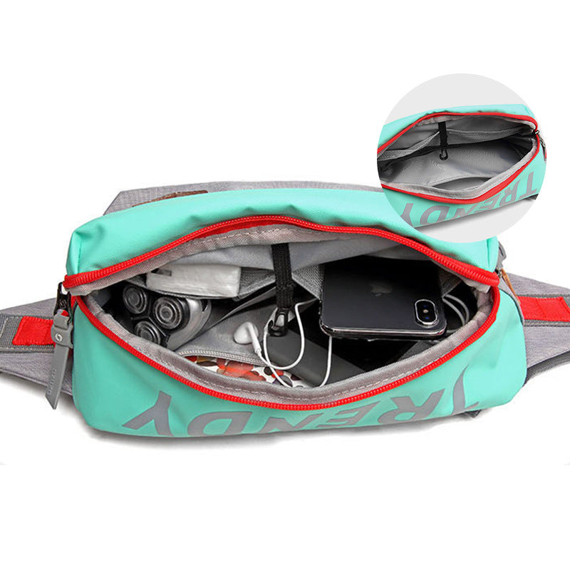 Ozuko's new sports crossbody waist bag, Korean style waterproof crossbody bag, trendy men's multifunctional trendy chest bag for men 