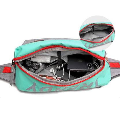 Ozuko's new sports crossbody waist bag, Korean style waterproof crossbody bag, trendy men's multifunctional trendy chest bag for men 